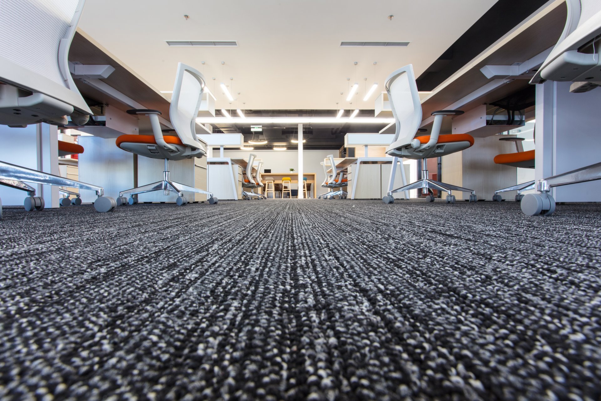 Commercial carpet cleaning in office